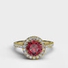 varitsa-jewellers - Single Halo 1.95ct Round Cut Ruby Engagement Ring - 06GG60R